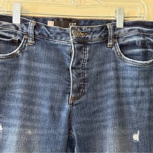 Kut from the Kloth Dark Blue Skinny Distressed Jeans